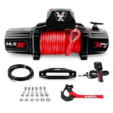 X-bull Electric Winch 14500lbs 12v Synthetic Rope Towing Truck Off Road 4wd