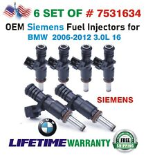 Genuine Siemens Set Of 6 Fuel Injectors For 2006-2012 Bmw 3.0l I6 7531634