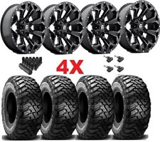 20 Fuel Assault Black Wheels Rims 33 12.50 20 Mt Tires Tundra Ram Sequoia Xd