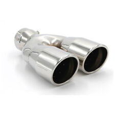 2.5 In 3 Out 9.5 Length Stainless Steel Exhaust Dual Pipe Tip Rolled Edge