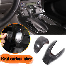Real Carbon Fiber Car Gear Shift Knob Cover Head Trim Set For Corvette C6 05-13
