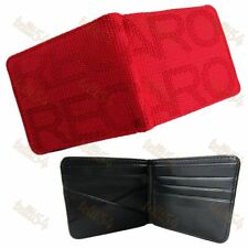 Custom Stitched Fabric Wallet Bifold Leather Red Recaro Racing Seat Gradation