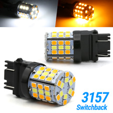New 3157 Led Switchback Turn Signal Drl Parking Light Bulbs Whiteamber