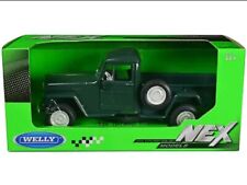 1947 Jeep Willys Pickup Dark Green 124 Diecast Model Car By Welly 24116