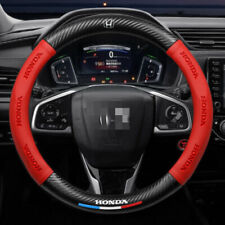 15 Steering Wheel Cover Genuine Leather For Honda Civic Accord Cr-v Red 38cm