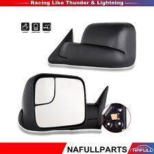 Manual Flip Up Tow Side Mirrors For 1994-01 Dodge 1500 94-02 Ram 2500 3500 Pair