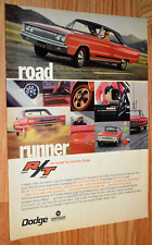 1967 Plymouth Coronet Rt Road Runner Original Vintage Advertisement Print Ad 67