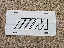 Bmw M Outline Vanity Plate Metal New Novelty White Plate