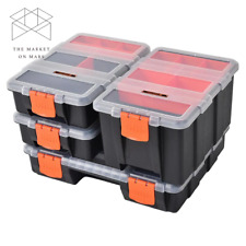 49-compartment Hardware Small Parts Organizer 4 Containers W Removable Trays