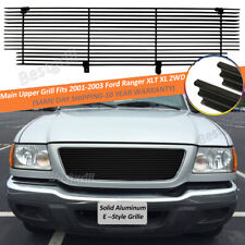 Black Upper Grille Fits 2001 02 2003 Ford Ranger Xlt Xl 2wd Solid Aluminum Grill