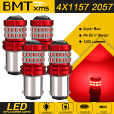 4x 1157 2057 Pure Red Led Brake Tail Turn Signal Light Bulb Bay15d 2357 Canbus