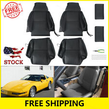 Custom Front Seat Covers Pu Leather Fit Chevy Corvette C4 Type3 1984-1993 Black