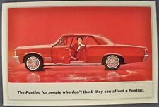 1964 Pontiac Tempest Sports Coupe Large Postcard Excellent Original 64