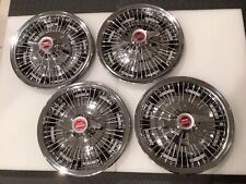 1964 1965 1966 Pontiac Gto Tempest Lemans Hubcap Wire Spinner Wheel Cover Set 4