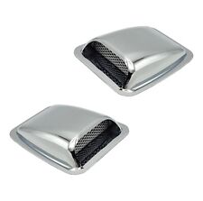 Universal Chrome Abs Stick On Hood Scoop Car Truck Decals 2pcs