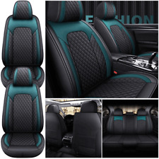 Green Universal 5-seats Leather Car Seat Covers Full Set Front Rear Cushion