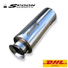 Spoon Sport Trumpet Muffler Exhaust Universal Straight Flow Inlet 2.5 Outlet 3