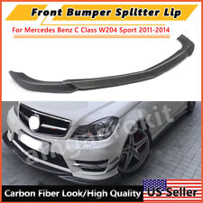 Carbon Fiber Style Front Bumper Splitter Lip For Mercedes W204 Sport 2011-2014