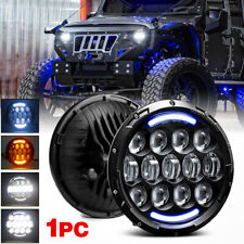 7 105w Round Led Headlight With Whiteamber Turn Signal Drl For Wrangler Tj Jk