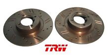 Pair New Trw Drilled And Slotted Brake Rotors For Mgb 1963-1980 Df7232-3s