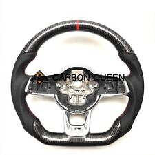 Real Carbon Fiber Steering Wheel For Volkswagen Golf Mk7 Gti Red Ring Stripe