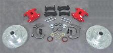 Mustang Ii Front Disc Brake Slotted Chevy No Spindles Red Wilwood Dual Calipers
