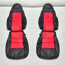 Corvette C6 2005-2011 Synthetic Leather Standard Seat Covers In Red Black