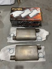 2-pypes Stainless Steel L4 Street Pro Mufflers With 2-12 Offset Inlet - Pair
