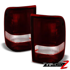 For 93-97 Ford Ranger Dark Wine Red Rear Brake Signal Tail Lights Tail Lamps