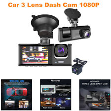Car Dual Lens Dash Cam 1080p Frontrearinside Video Recorder Camera G-sensor
