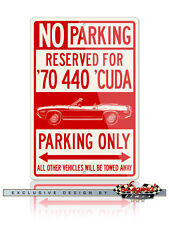 1970 Plymouth Cuda 440 Convertible Reserved Parking Only Sign 12x18 - 8x12 Alu.