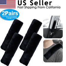4pcs Car Auto Sheepskin Seat Belt Covers Shoulder Strap Pads Cushion Headrest