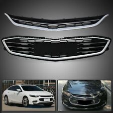 Front Bumper Upperlower Grille Abs Plastic Grill For 2016-2018 Chevrolet Malibu