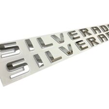 2pcs Gloss Chrome Door Emblem Badge Letters Fit For Silverado