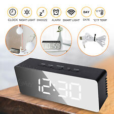 Electronic Led Mirror Dimmable Mini Snooze Home Car Table Alarm Digital Clock