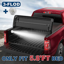 5.8ft 3-fold Truck Bed Tonneau Cover For 07-13 Chevy Silverado Gmc Sierra 1500