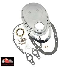 Polished Aluminum 2 Piece Small Block Chevy Timing Chain Cover Kit Sbc 350 400