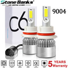Pair 9004 Hb1 Led Headlight Bulbs Kit High Low Dual Beam White 6000k High Power