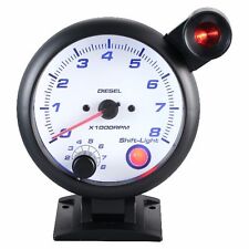 95mm 3-34 Electrical Diesel Tachometer 8000 Rpm Blue Led Shift Light On Dash