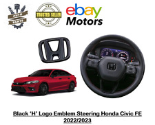 Black Emblem Logo Steering Badge For Honda Civic Fe Series 202223