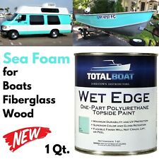 Marine Topside Paint For Boat Pool Slide Campervan Fiberglass Wood Sea Foam 1qt
