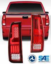 Pair Led Tail Lights For 99-06 Chevy Silverado 99-03 Gmc Sierra Red Brake Lamps