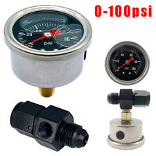 Liquid 0-100psi Fuel Pressure Gauge Regulator Gauge 18 Npt W 6an Adapter