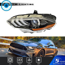 For 2018-2020 Ford Mustang Led Drl Headlamp Driver Side Black Housing Headlight
