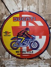 Vintage Ducati Motorcycle Porcelain Sign 30 Italian Racing Automobile Service