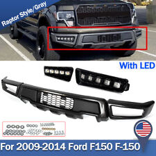 Raptor Style Steel Front Bumper Wled For 2009-2014 Ford F150 F-150 Gray Painted