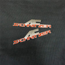 2x Small Red Chrome Ac Schnitzer Metal Sticker Badge Decal Emblem Motors Edition