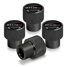 For Nissan Nismo In Black On Black Aluminum Tire Valve Stem Caps