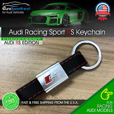 Audi Rs Keychain Racing Sport Emblem Leather Key Ring Strap Rs3 Rs4 Rs5 Rs6 Rs7