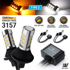 Syneticusa 3157 Led Drl Switchback Turn Signal Parking Light Bulbs Whiteamber